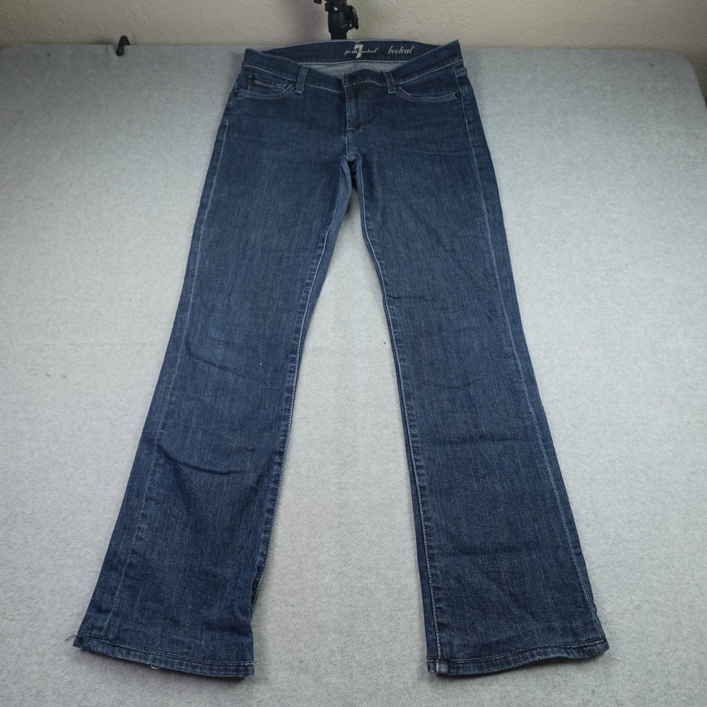 7 For All Mankind Jeans Womens 29 Blue Bootcut Low Rise Denim Stretch